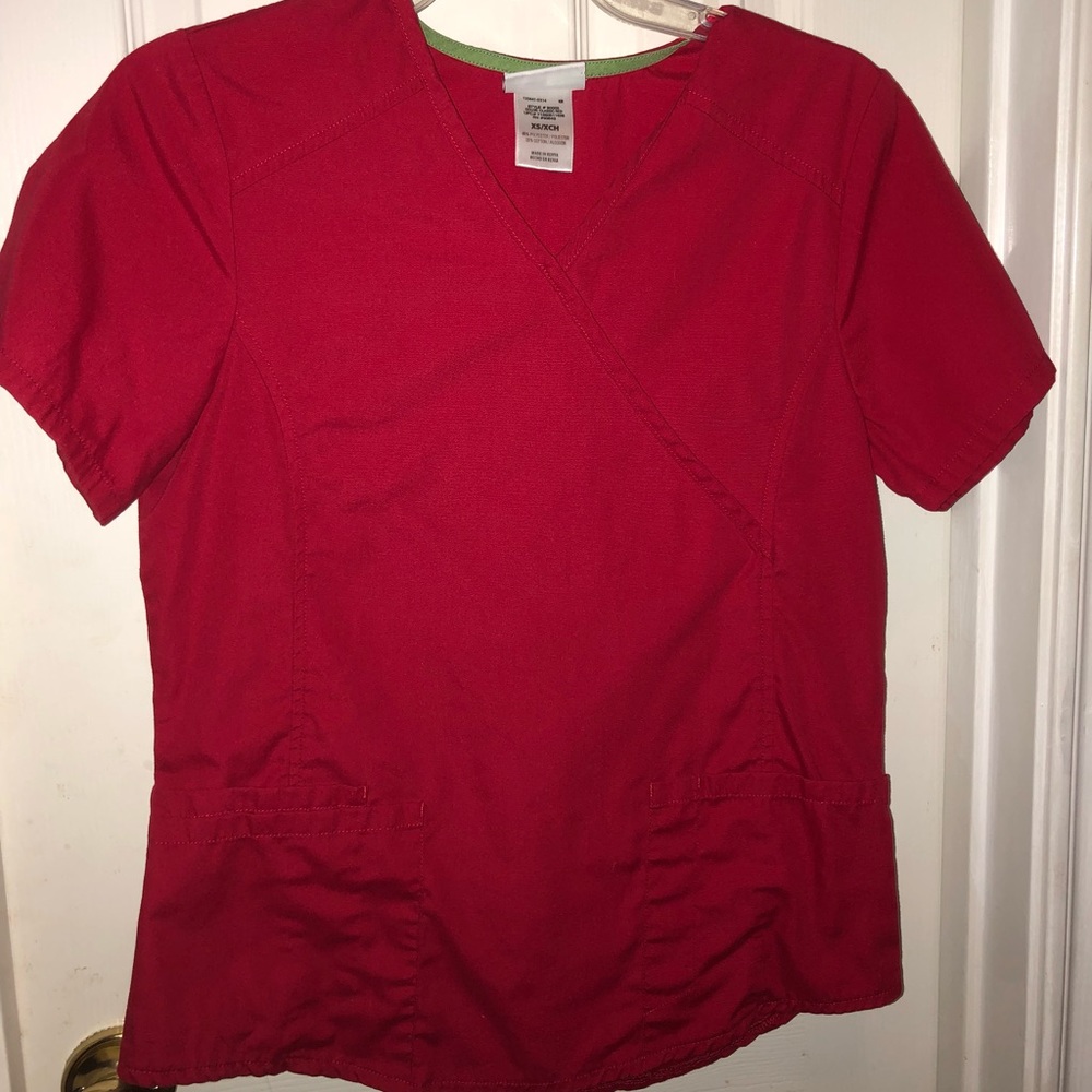 Red Scrub Top